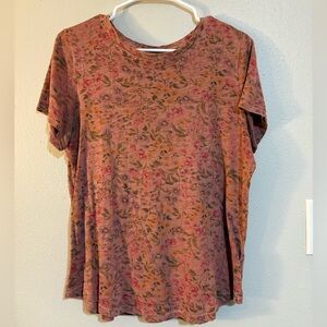 Old Navy Floral Short Sleeve Top - Pink and Green